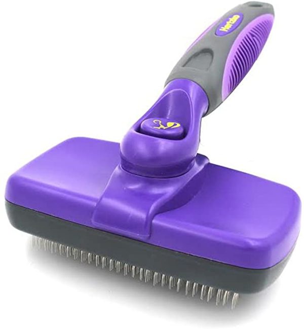 Self Cleaning Slicker Brush – Gently Removes Loose Undercoat, Mats and Tangled Hair – Your Dog or Cat Will Love Being Brushed with The Grooming Brush