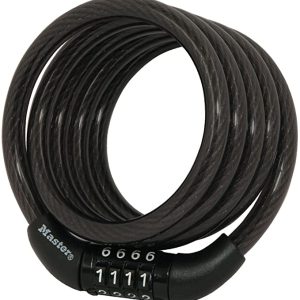 8143D Combination Bike Lock, 4 ft long, Black