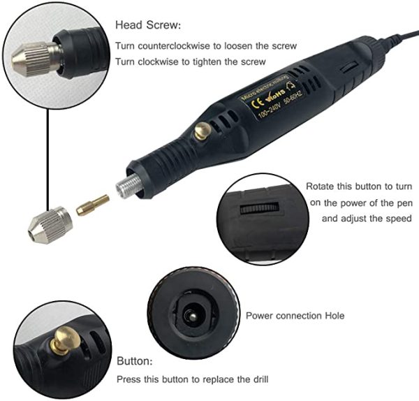 Electric Micro Engraver Pen Mini DIY Vibro Engraving Tool Kit for Metal Glass Ceramic Plastic Wood Jewelry with Scriber Etcher - Image 3