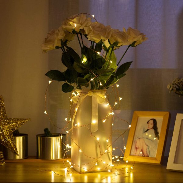 Fairy String Lights 33ft with 100 LEDs,Ittiot Christmas Lights Waterproof Outdoor & Indoor Decorative Lights for Bedroom, Garden, Patio, Parties, UL Power Supply Copper Wire Lights - Image 3