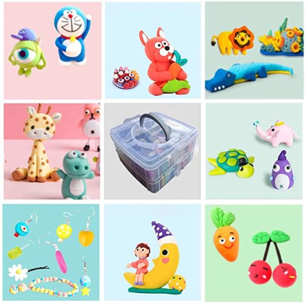 Polymer Clay Starter Kit, 32 Colors 10g/Block Oven Bake Clay, Baking Modeling Clay, DIY Craft Clay with Sculpting Clay Tools for Kids and Adult - Image 3