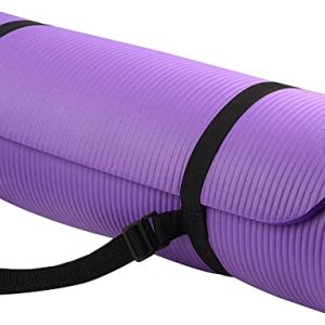 GoYoga All-Purpose 1/2-Inch Extra Thick High Density Anti-Tear Exercise Yoga Mat with Carrying Strap