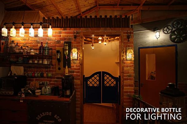 Rustic Wall Sconces - Mason Jars Sconce, Rustic Home Decor,Wrought Iron Hooks, Silk Hydrangea and LED Strip Lights Design 6 Hour Timer Home Decoration (Set of 2) - Image 2