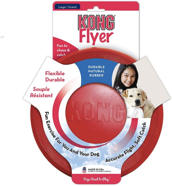 KONG - Flyer - Durable Rubber Flying Disc Dog Toy - For Large Dogs - Image 2