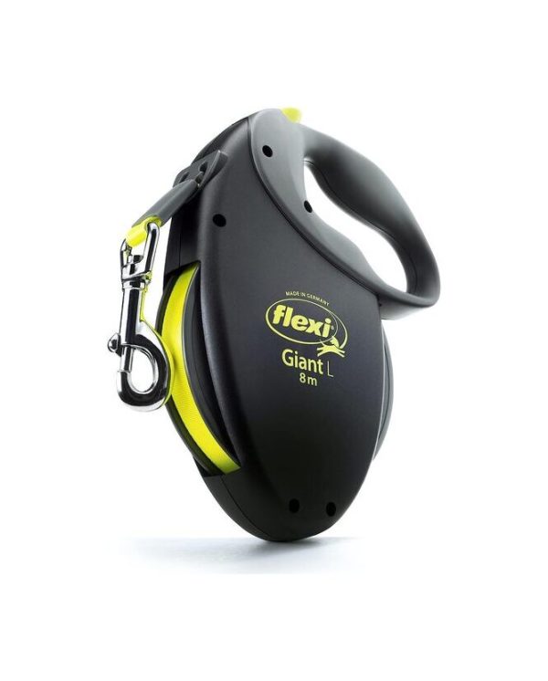 Flexi Giant Neon Tape Black Large 8m Retractable Dog Leash